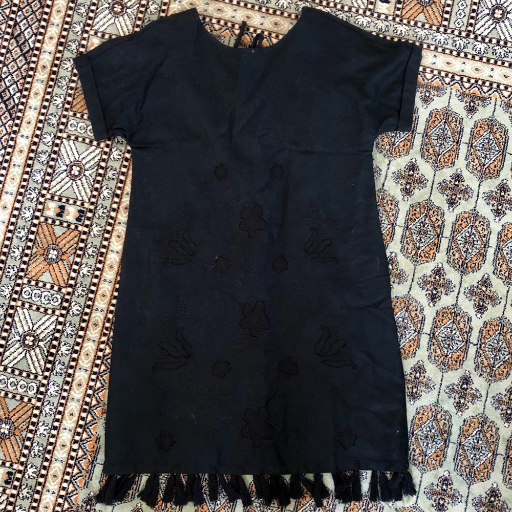 Madewell Embroidered Tassel Dress